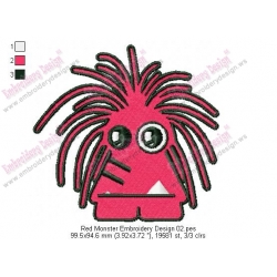Red Monster Embroidery Design 02